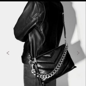 Rebecca Minkoff Pillow Padded Silvery Charcoal Crossbody Handbag